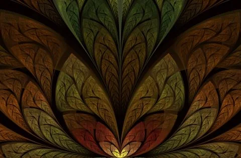 Dark fractal, digital artwork for creative graphic design. Beautiful artistic Stock Illustration