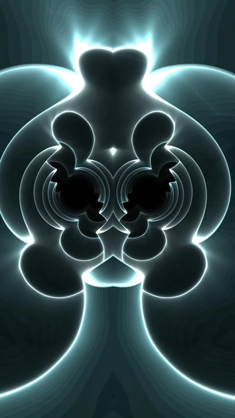 Dark Fractal Glow Loop Mysterious Sci Fi Abstract Motion Background Stock Footage 345649047