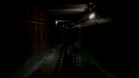 Dark funicular tunnel Stock Footage 335024312