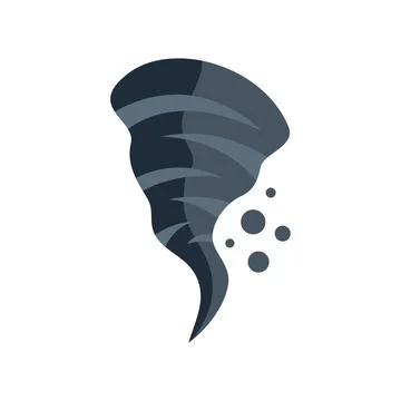 Dark funnel cloud forming a destructive tornado Stock Illustration