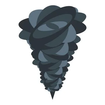 Dark funnel cloud rotating, representing natural disasters and meteorology Stock Illustration