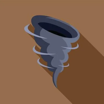 Dark funnel cloud of a tornado rotating on brown background Stock Illustration