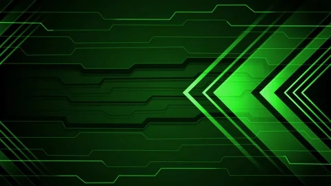 Dark futuristic background with glowing arrow shapes and circuit lines mode.. Stock Footage 339277200