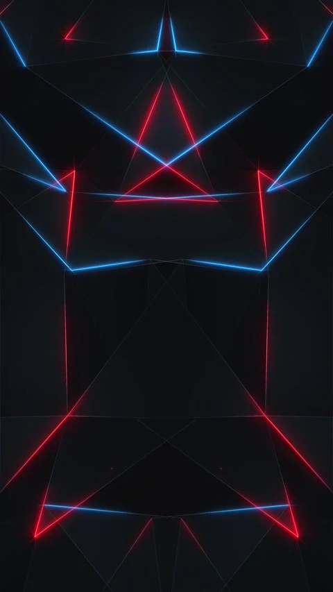 Dark Futuristic Low Poly Neon Background Stock Footage 325741912