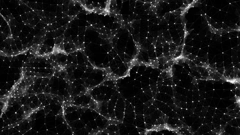 Dark futuristic moving wave. Digital background with particles and lines. Stockbeeldmateriaal 272590165