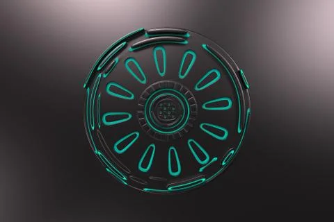 Dark futuristic technological background with glowing lines Stock Illustration