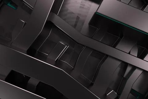 Dark futuristic technological background with glowing lines Stock Illustration
