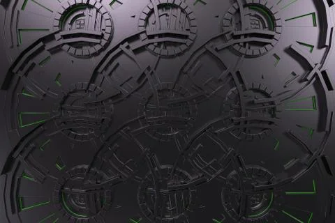 Dark futuristic technological background with glowing lines Stock Illustration