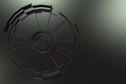 Dark futuristic technological background with glowing lines Illustrazione stock