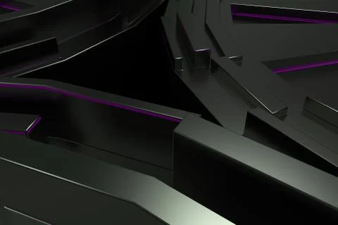 Dark futuristic technological background with glowing lines Illustrazione stock