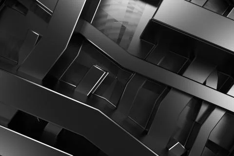 Dark futuristic technological background with glowing lines Stock Illustration