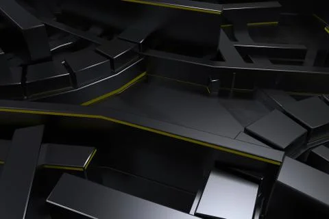 Dark futuristic technological background with glowing lines Stock Illustration