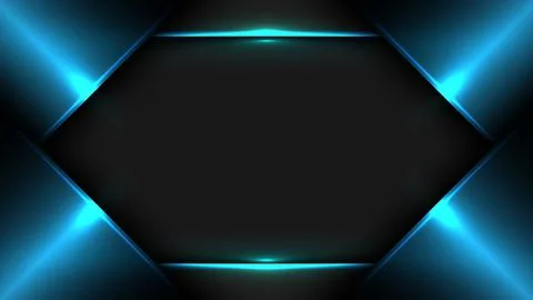 Dark futuristic technology background with metallic blue geometric layers b.. Stock Illustration