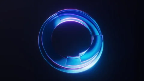 Dark gem glass with neon light effects, 3d rendering. Stock Footage 272564731