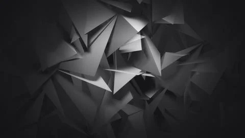 Dark Geometric 3D Polygons Stock Footage 135813596