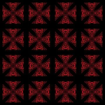 Dark Geometric Arabesque Seamless Pattern Stock Illustration