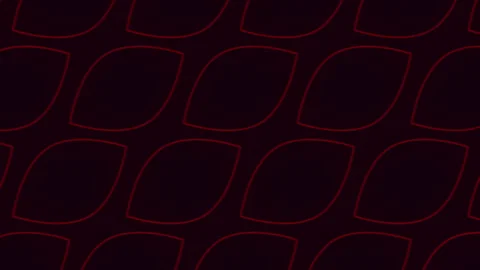 Dark geometric background with seamless red leaf line pattern for modern design Stock Footage 334140214