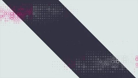 Dark geometric diagonal abstract motion background with pink halftone square Stock Footage 345708709