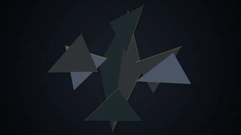 Dark geometric low poly shapes minimalist abstract digital background Stock Footage 342320314