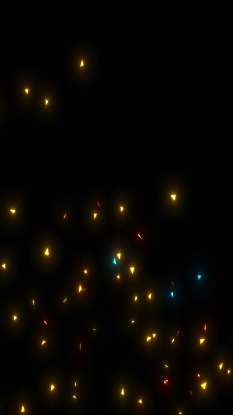 Dark geometric motion glowing triangle confetti, floating particles, futuristic Stock Footage 340471545