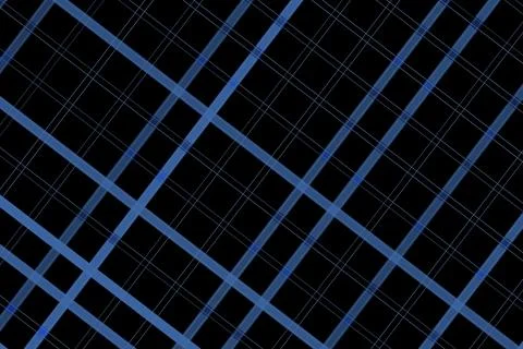 Dark geometric pattern with blue lines on black background 库存插图