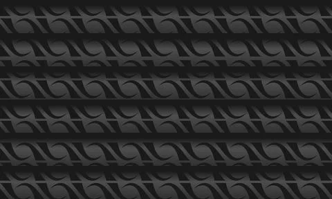 Dark Geometric Pattern with Repeating Curved Shapes and Embossed Layered Te.. Stock Illustration