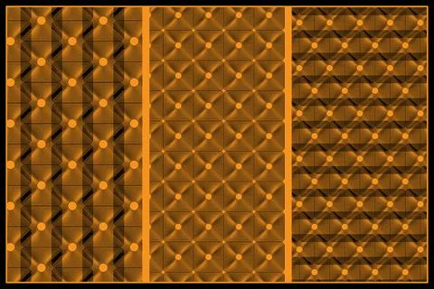 Dark Geometric Patterns with Yellow Dots Stock Illustration