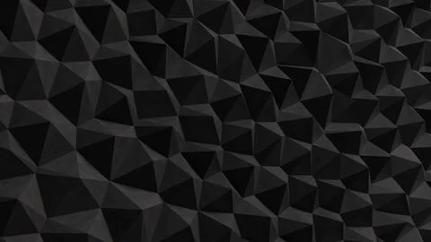 Dark Geometric Polygon Wall Background  3d render.. Stock-Illustration
