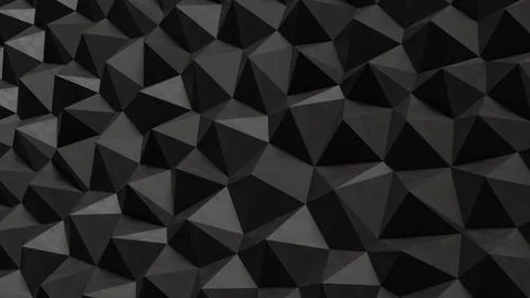 Dark Geometric Polygon Wall Background  3d render.. Illustrazione stock