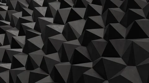 Dark Geometric Polygon Wall Background  3d render.. Illustrazione stock