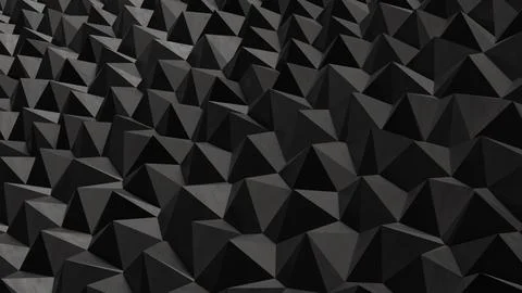 Dark Geometric Polygon Wall Background  3d render.. Illustrazione stock