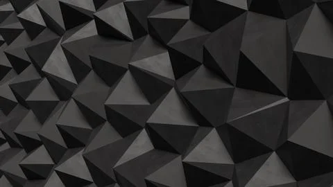 Dark Geometric Polygon Wall Background  3d render.. Stock Illustration