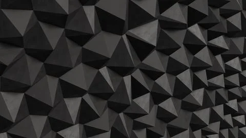 Dark Geometric Polygon Wall Background  3d render.. Stock Illustration