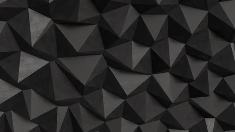 Dark Geometric Polygon Wall Background  3d render.. Stock Photos