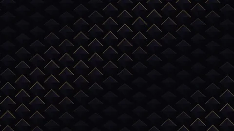 Dark geometric pyramid pattern with glowing gold light accents Stock Footage 335939143