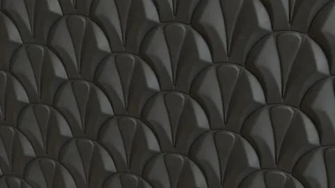 Dark Geometric Scallop Wall Texture 3d render. 스톡 일러스트