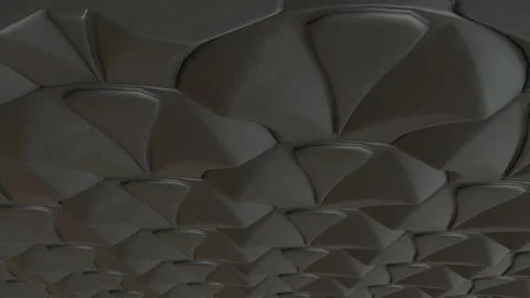 Dark Geometric Scallop Wall Texture 3d render. イラスト素材