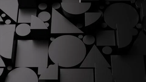 Dark geometric shapes forming abstract minimalist background composition Stock Illustration