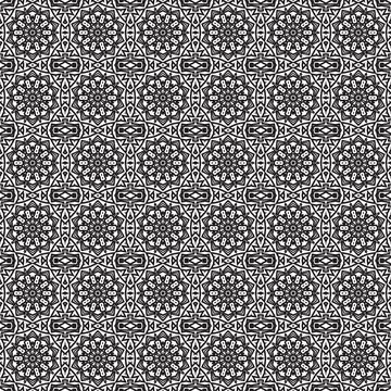 Dark geometric textile pattern design, repeating background, fabric print Stock Illustration