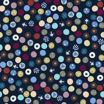 Dark geometric tiny polka dot seamless pattern. All over print vector background 스톡 일러스트