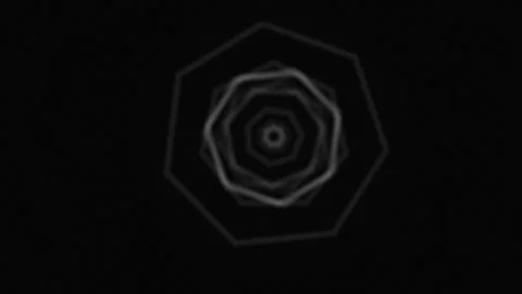 Dark Geometric Tunnel Concentric Octagon Lines Animation Vídeo Stock 334988533