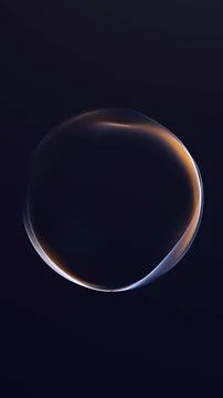 Dark glass sphere with gold light reflection, abstract futuristic orb on de.. Stock Illustration