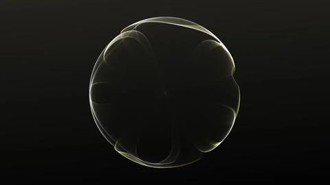 Dark glass sphere with soft yellow glow, abstract futuristic orb with subtl.. Stock Illustration