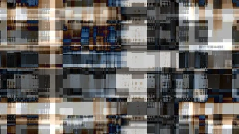  Dark Glitch Elements Abstract Slow Motion - Seamless Loop Stock Footage 291494445