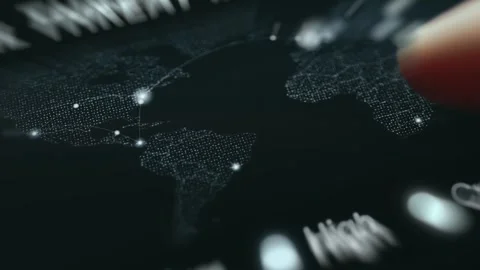 Dark Global Compliance Network Connection Map Stock Footage 339424859