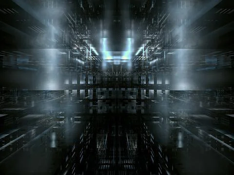 Dark gloomy apocalyptic background - abstract 3d illustration Stock Illustration