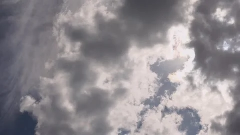 Dark gloomy sky, storm, Epic Sky, Sun, Blue Clear Sky and Clouds, Slow Motion Stock Footage 244299285