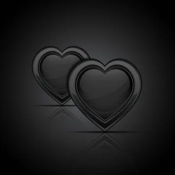 Dark glossy hearts Stock Illustration