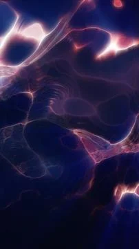Dark glossy organic plasma texture with pink and blue glowing edges, fluid .. Illustrazione stock