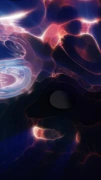 Dark glossy organic plasma texture with pink and blue glowing edges, fluid .. Illustrazione stock